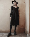 Punk Rave Daily Life Casual Gothic Crossover Midi Dress