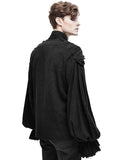 Devil Fashion Ellisandor Mens Gothic Poet Shirt - Black