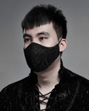 Punk Rave Mens Womens Gothic Lace Applique Face Cover Mask Black Steampunk