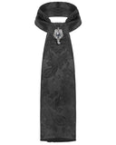 Devil Fashion Mens Gothic Aristocrat Paisley Ascot Neck Tie - Black