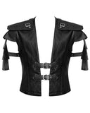 Punk Rave Nightwatch Faux Leather Waistcoat Vest - Black