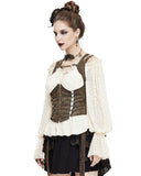 Devil Fashion Legion Womens Steampunk Corset Top - Brown