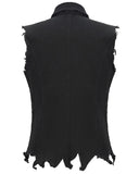Devil Fashion Mens Apocalyptic Goth Punk Cut Off Biker Waistcoat Vest Top Black