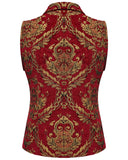 Devil Fashion Cavalier Mens Waistcoat Vest - Red & Gold