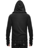Devil Fashion Mens Dieselpunk Hooded Top Black Gothic Punk Apocalyptic Hoodie