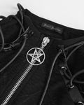 Devil Fashion Mens Gothic Zip Neck Knit Top