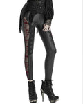 Punk Rave Embers Fire Gothic Leggings - Black & Red