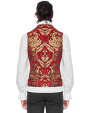 Devil Fashion Cavalier Mens Waistcoat Vest - Red & Gold