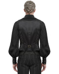 Devil Fashion Mens Gothic Aristocrat Waistcoat Vest - Black