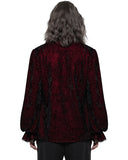Punk Rave Balthasar Mens Velvet Gothic Vampire Poet Shirt - Red & Black