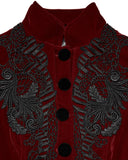Punk Rave Vesperina Womens Gothic Velvet Riding Jacket - Red