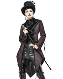 Devil Fashion Libertine's Remorse Womens Gothic Aristocrat Dovetail Coat - Red & Black