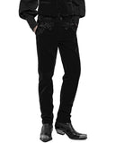 Punk Rave Lisanthium Mens Gothic Regency Dress Pants - Black Velvet