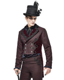 Devil Fashion Stokerton Mens Regency Gothic Tailcoat Jacket - Red