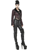 Devil Fashion Womens Gothic Lace Hem Tail Coat Blazer Jacket Red Black Steampunk