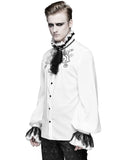 Devil Fashion Calpernicus Mens Gothic Shirt & Cravat - White
