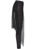 Punk Rave Eternal Flame Womens Apocalyptic Gothic Half-Skirt Leggings - Black & Red