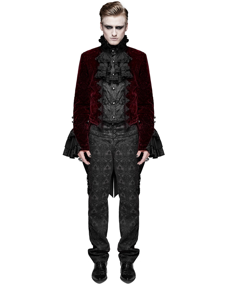Devil Fashion CT022 Men's Vampire Victorian Gothic Jacket - Black