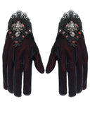 Devil Fashion Womens Gothic Courtesan Velvet Gloves