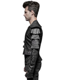 Punk Rave Nightwatch Faux Leather Waistcoat Vest - Black