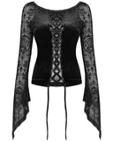 Dark In Love Diascia Gothic Velvet Top - Skull Cameo Mesh