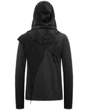 Devil Fashion Mens Apocalyptic Punk Hooded Top Black Dieselpunk Goth Cowl Hoodie