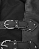 Punk Rave Nightwatch Faux Leather Waistcoat Vest - Black