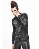 Devil Fashion Data Corruption Mens Cyberpunk Pleated Shirt