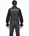 Devil Fashion Orpheus Mens Gothic Jacquard Tailed Waistcoat Vest