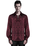 Punk Rave Mens Serpentine Gothic Dandy Shirt - Red