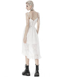 Dark In Love Gypsophilia White Gothic Lace Evening Dress