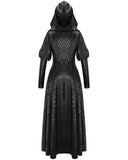 Devil Fashion Womens Long Hooded Gothic Jacket Cloak Dress Faux Leather Witch