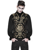 Devil Fashion Cavalier Mens Waistcoat Vest - Black & Gold