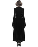 Eva Lady Long Dark Gothic Velvet Applique Dress