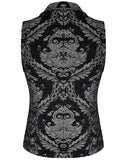 Devil Fashion Cavalier Mens Waistcoat Vest - Black & Silver