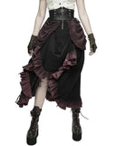 Devil Fashion Tithonia Steampunk Skirt - Black & Red