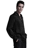 Punk Rave Mens Serpentine Gothic Dandy Shirt - Black