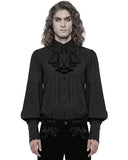 Punk Rave Mens Gothic Regency Shirt Top Black Jabot Cravat Tie Steampunk Vampire