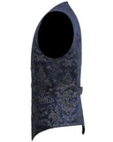 Punk Rave Alcazar Mens Waistcoat Vest - Blue Damask