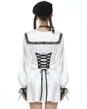 Dark In Love Underworld Butterfly Dress - White Sateen