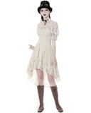 Dark In Love Wildwinde Steampunk Dress - Vintage Off-White/Cream