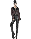 Devil Fashion Womens Gothic Lace Hem Tail Coat Blazer Jacket Red Black Steampunk