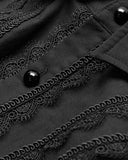 Punk Rave Mens Gothic Regency Shirt Top Black Jabot Cravat Tie Steampunk Vampire