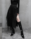 Punk Rave Daily Life ElectroBionic Layered Split Leg Skirt