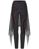 Punk Rave Eternal Flame Womens Apocalyptic Gothic Half-Skirt Leggings - Black & Red