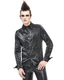 Devil Fashion Data Corruption Mens Cyberpunk Pleated Shirt