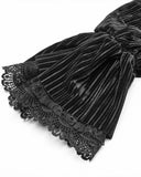 Punk Rave Morgana Womens Gothic Velvet Blouse Top - Black