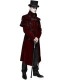 Devil Fashion Demidicus Mens Long Gothic Coat - Red
