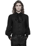 Punk Rave Mens Gothic Regency Shirt Top Black Jabot Cravat Tie Steampunk Vampire