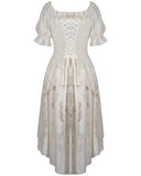 Dark In Love Wildwinde Steampunk Dress - Vintage Off-White/Cream